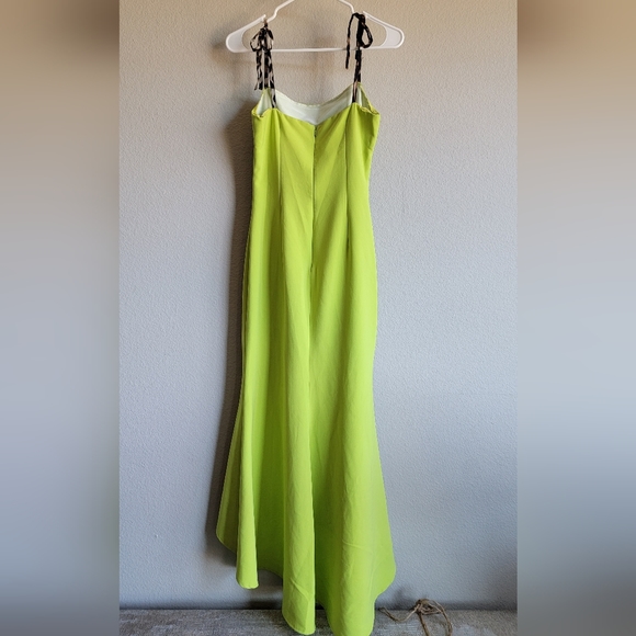 Christian Siriano Leopard Ties Green Sheath - Picture 3 of 7